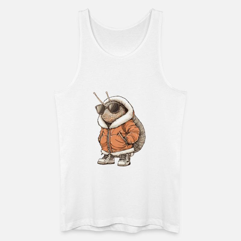 Schnecke Cool Winter - Männer Bio Tank Top - Weiß