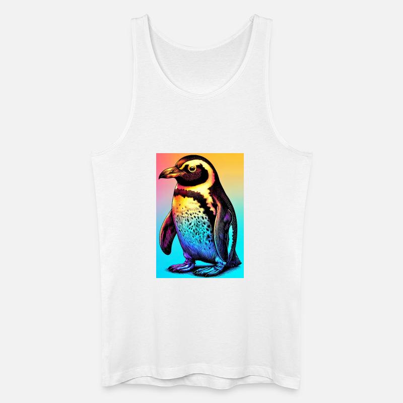 Pinguin - Männer Bio Tank Top - Weiß