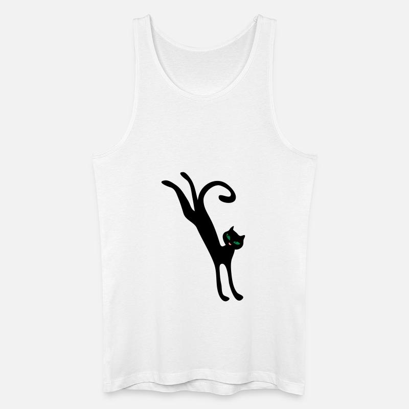 Retro springende Katze - Männer Bio Tank Top - Weiß