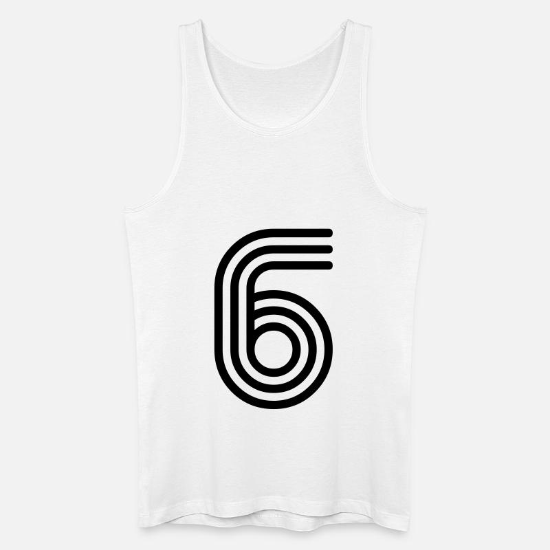 6 sechs six - Männer Bio Tank Top - Weiß