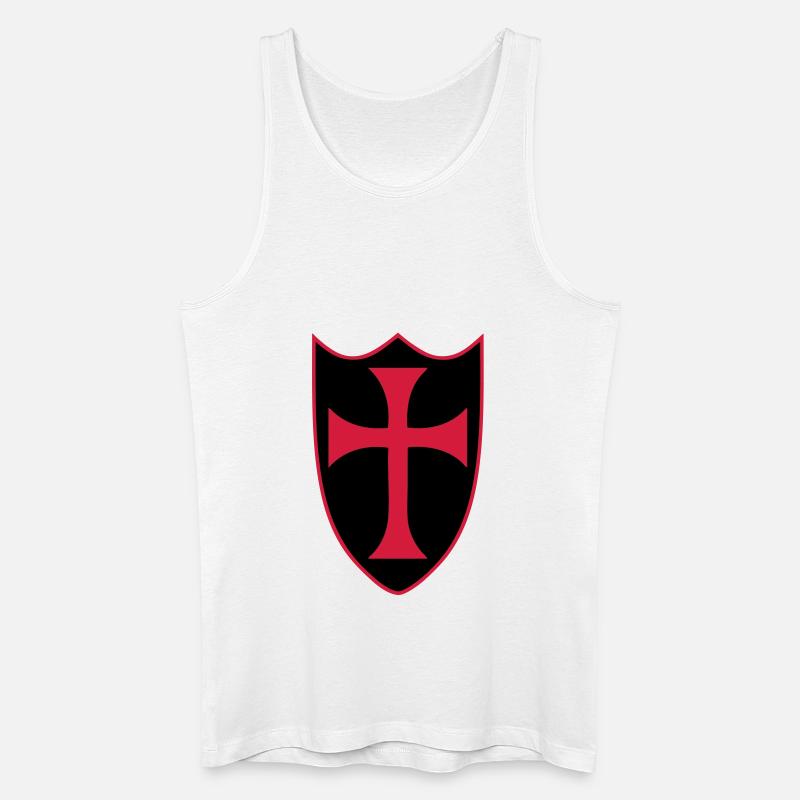 templar cross - Männer Bio Tank Top - Weiß