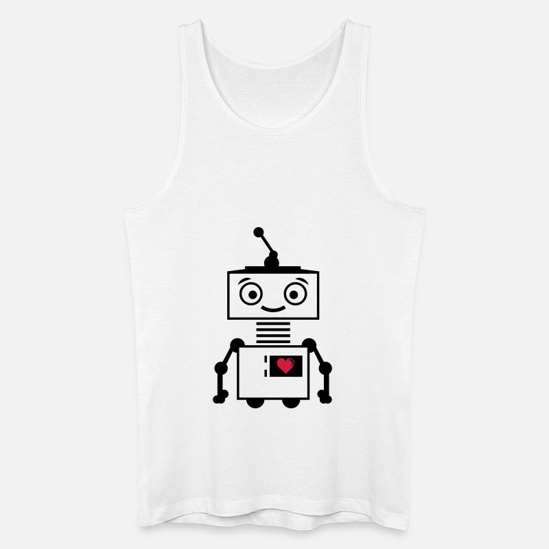 roboter_herz_2 - Men’s Organic Tank Top - white