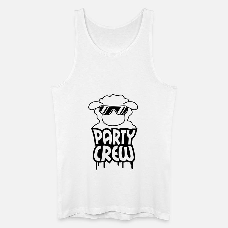 Party Crew Sheep - Männer Bio Tank Top - Weiß