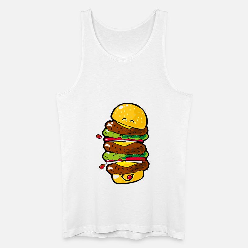 Smiley Big Burger - Canotta ecologica da uomo - bianco