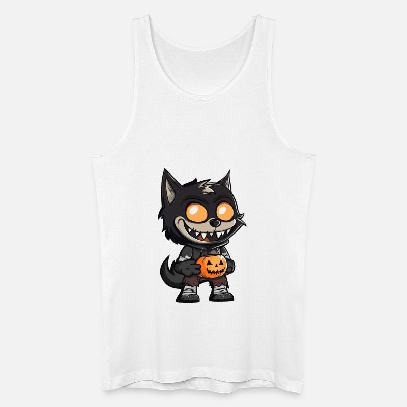Wolf Halloween Comic Lustig - Männer Bio Tank Top - Weiß