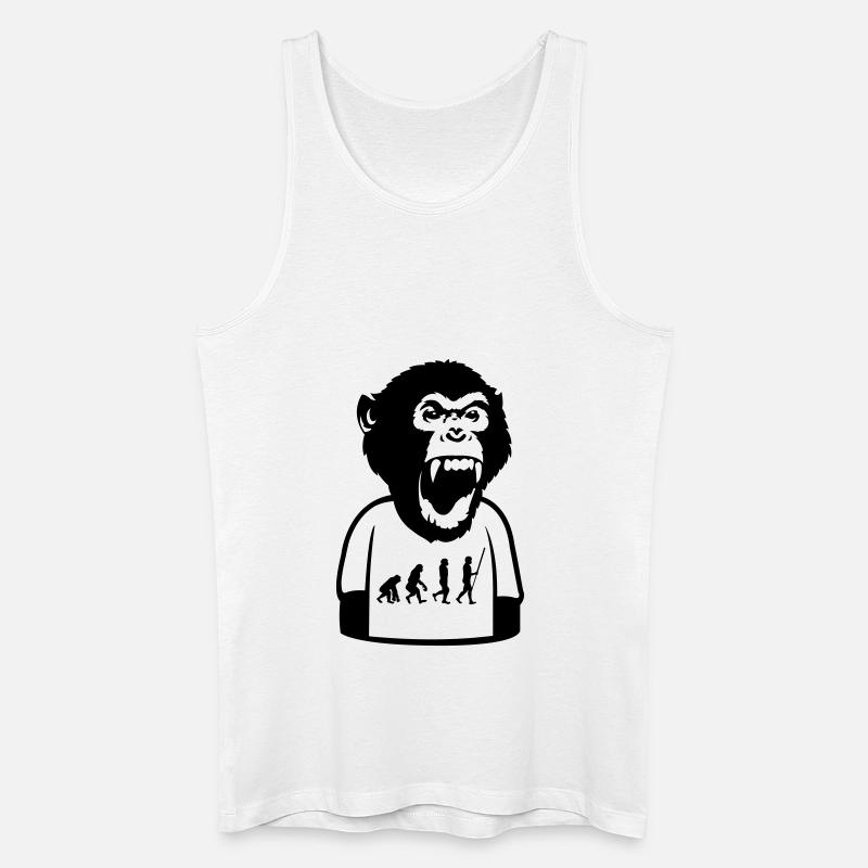 Monkey Evolution - Men’s Organic Tank Top - white
