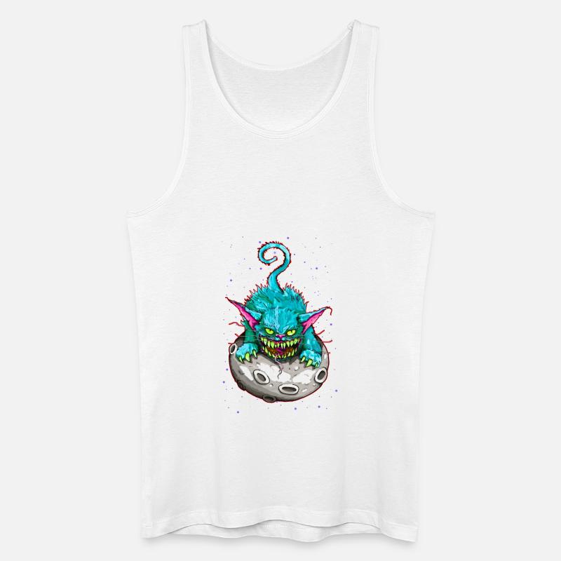 SPACE CAT - Männer Bio Tank Top - Weiß