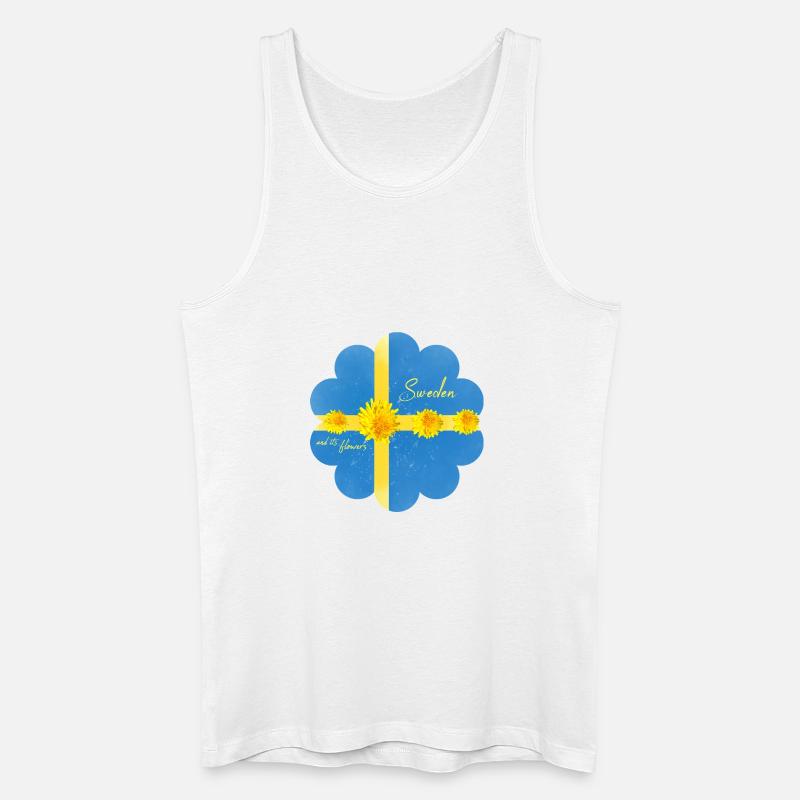 Schweden Blumen Midsommer - Männer Bio Tank Top - Weiß