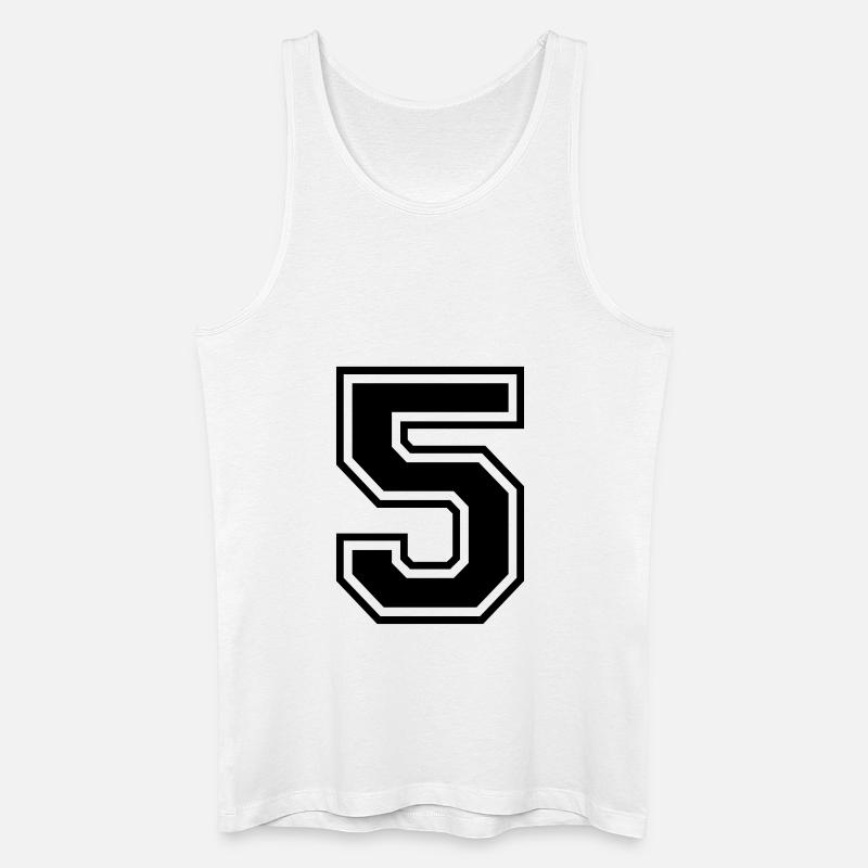 Nummer 5 - Männer Bio Tank Top - Weiß