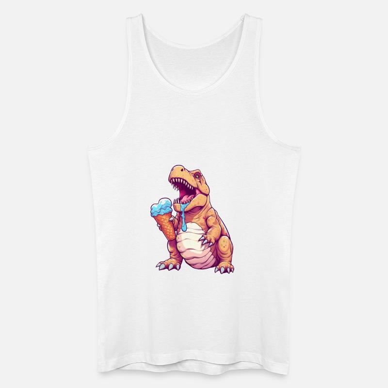 Eiscreme-Dino - Männer Bio Tank Top - Weiß