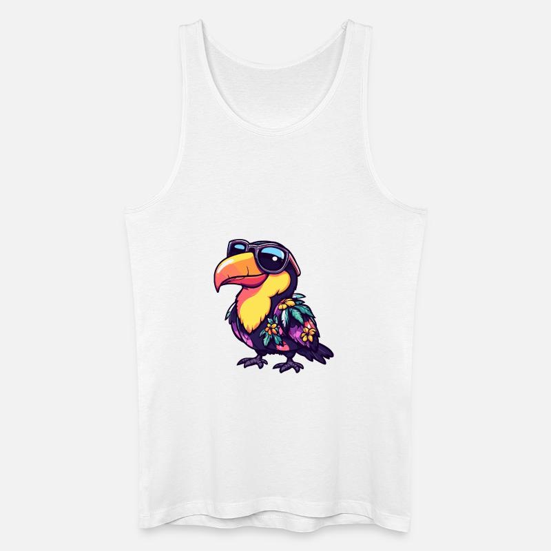 Tukan Vogel Comic Urlaub - Männer Bio Tank Top - Weiß