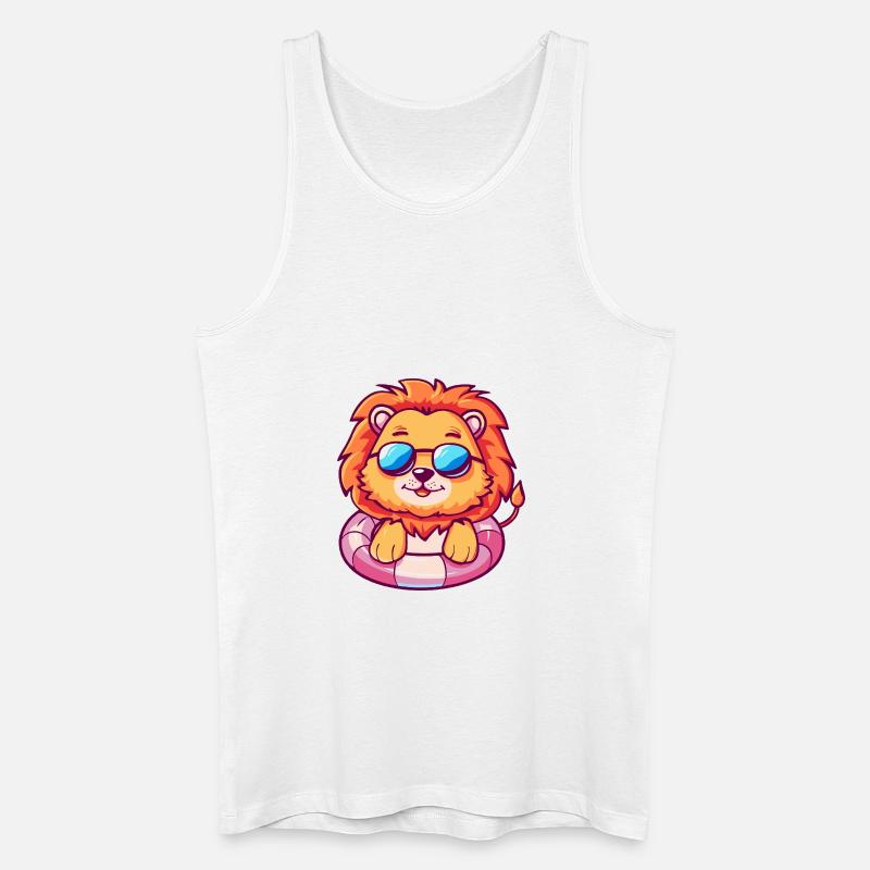 Löwe Comic Cool - Männer Bio Tank Top - Weiß