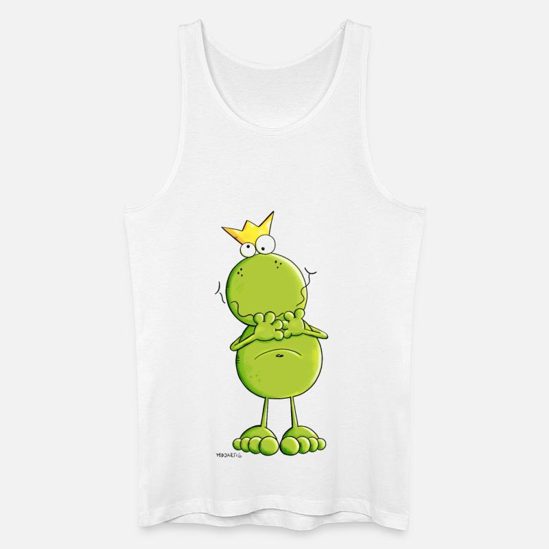 Frosch mit Krone - Männer Bio Tank Top - Weiß