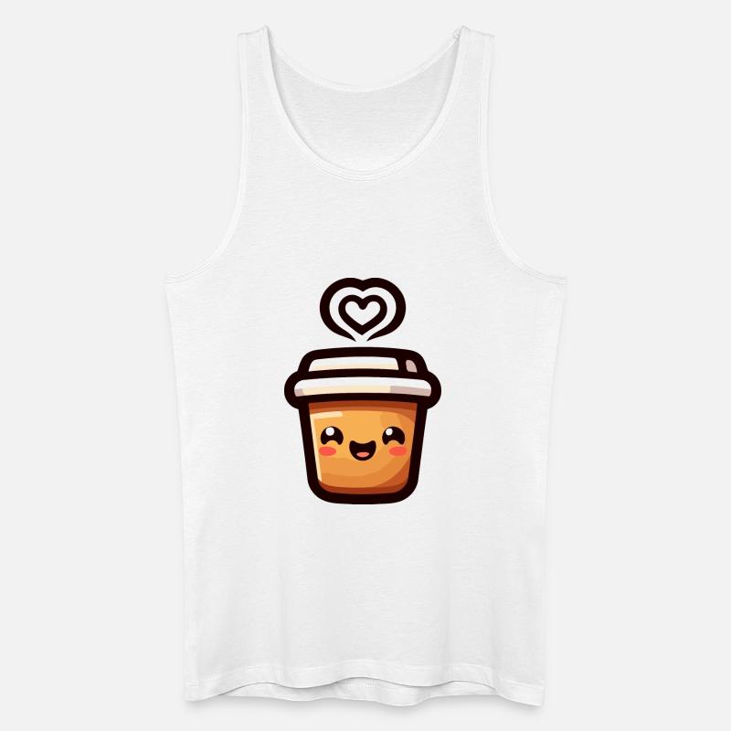 Caffeine Cutie: The Joyful Java - Men’s Organic Tank Top - white