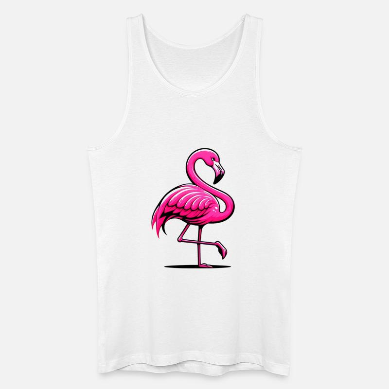 Flamingo - Männer Bio Tank Top - Weiß