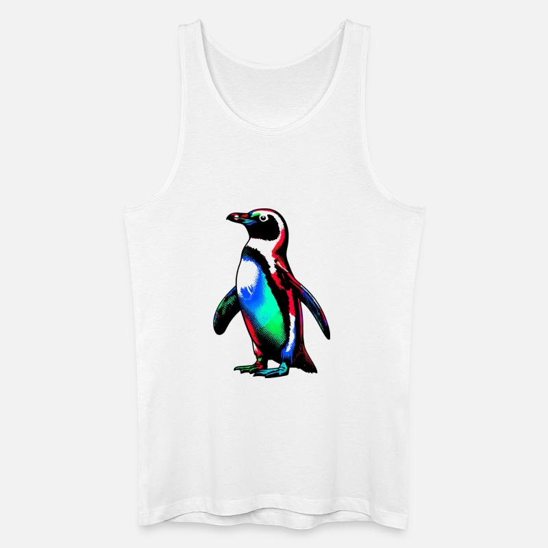 Pinguin - Männer Bio Tank Top - Weiß