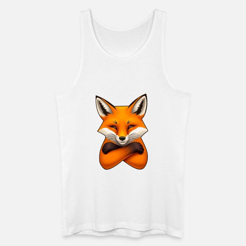 Fuchs Illustration – Minimalistisches Design - Männer Bio Tank Top - Weiß