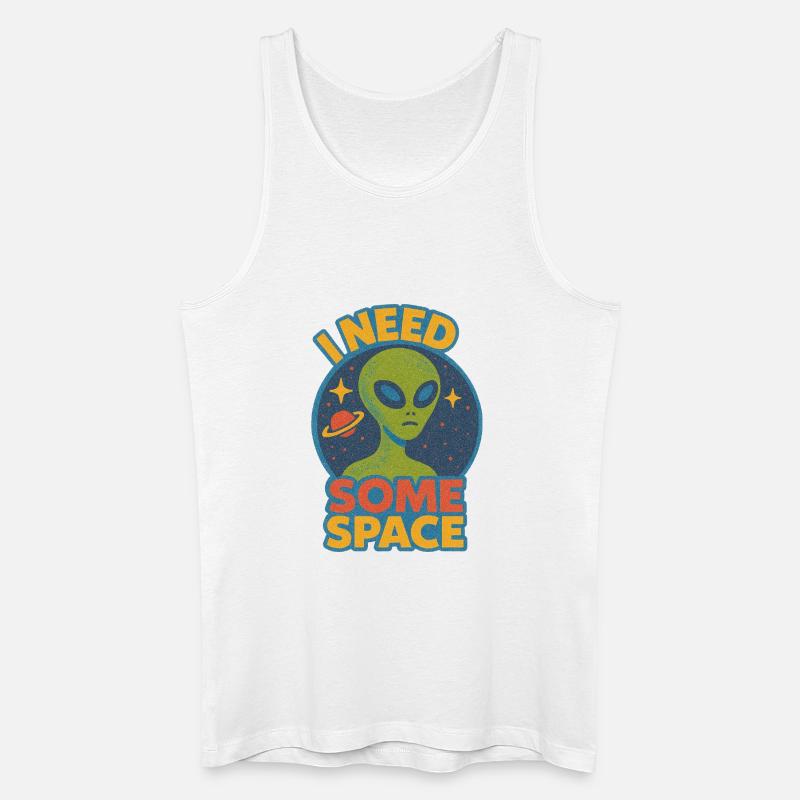I Need Some Space Alien Tee - Men’s Organic Tank Top - white