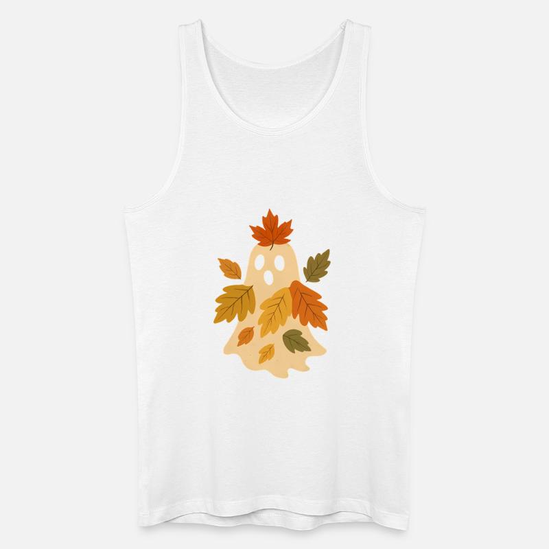 Herbstgeist mit Blättern - Männer Bio Tank Top - Weiß