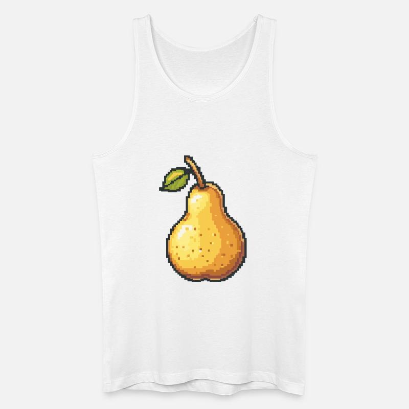 Pixel Birne Retro Pixelkunst - Männer Bio Tank Top - Weiß