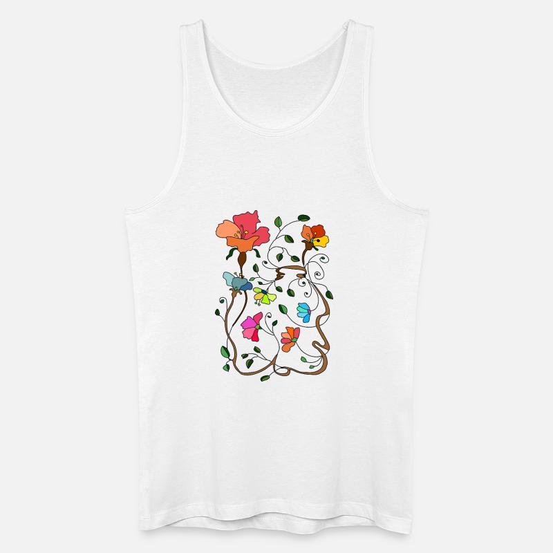 Blumen - Männer Bio Tank Top - Weiß