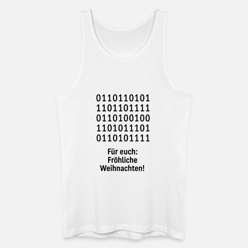 Christmas Code Binary Pattern - Men’s Organic Tank Top - white
