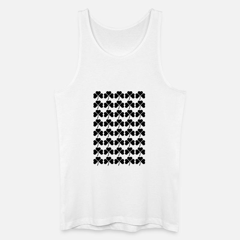 Irisches Kleeblattmuster - Männer Bio Tank Top - Weiß