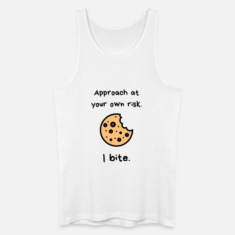 Approach At Your Own Risk – I Bite Cookie - Männer Bio Tank Top - Weiß