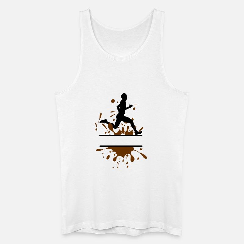 Mud Run Man – Anpassbarer Läufer - Männer Bio Tank Top - Weiß
