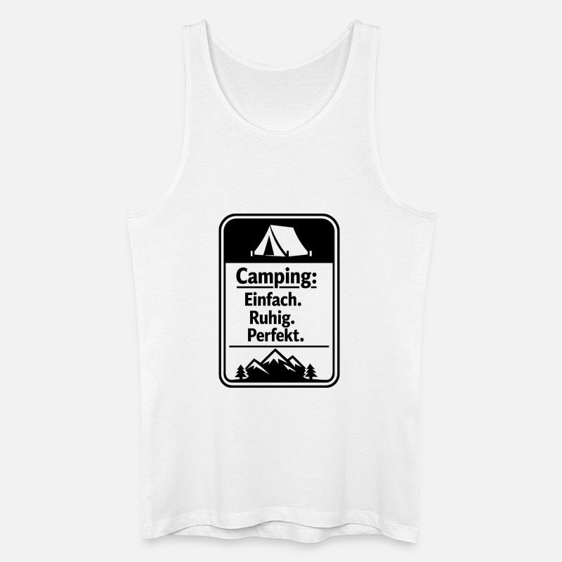 Camping - Männer Bio Tank Top - Weiß