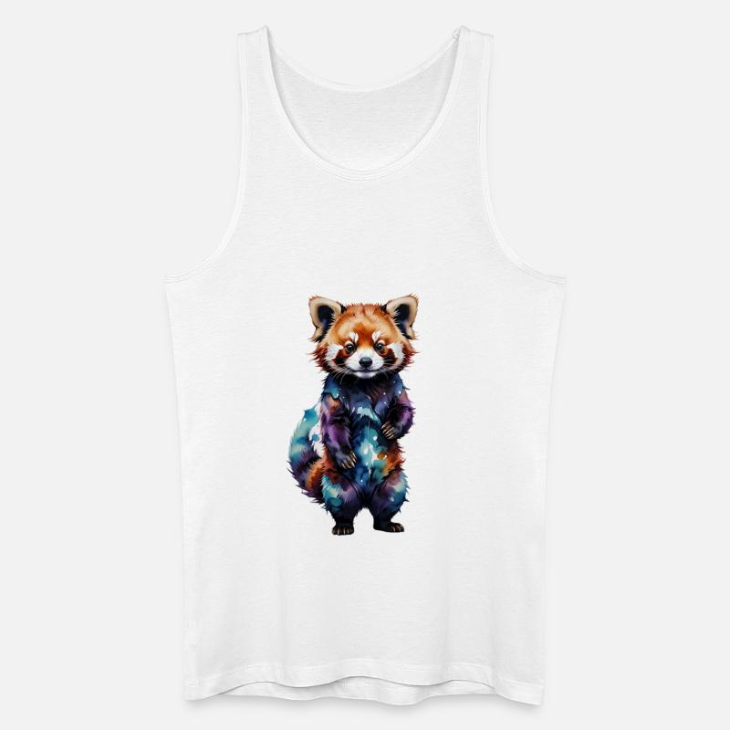 Wasserfarbener Roter Panda - Männer Bio Tank Top - Weiß
