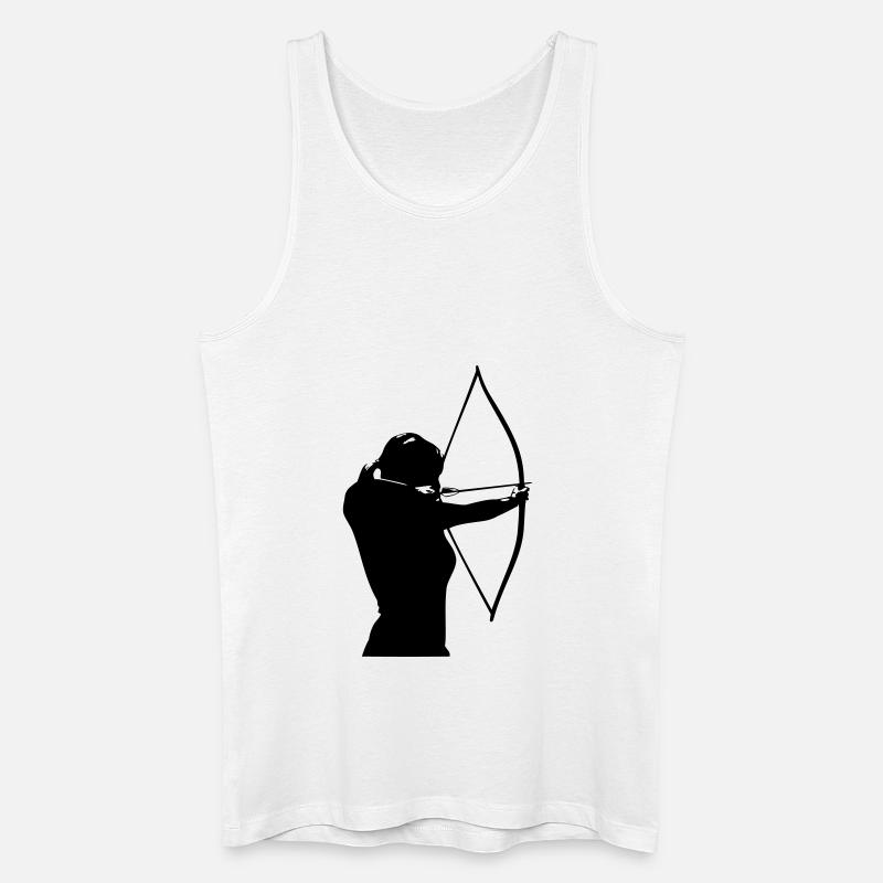 Weibliche Bogenschützin - Männer Bio Tank Top - Weiß