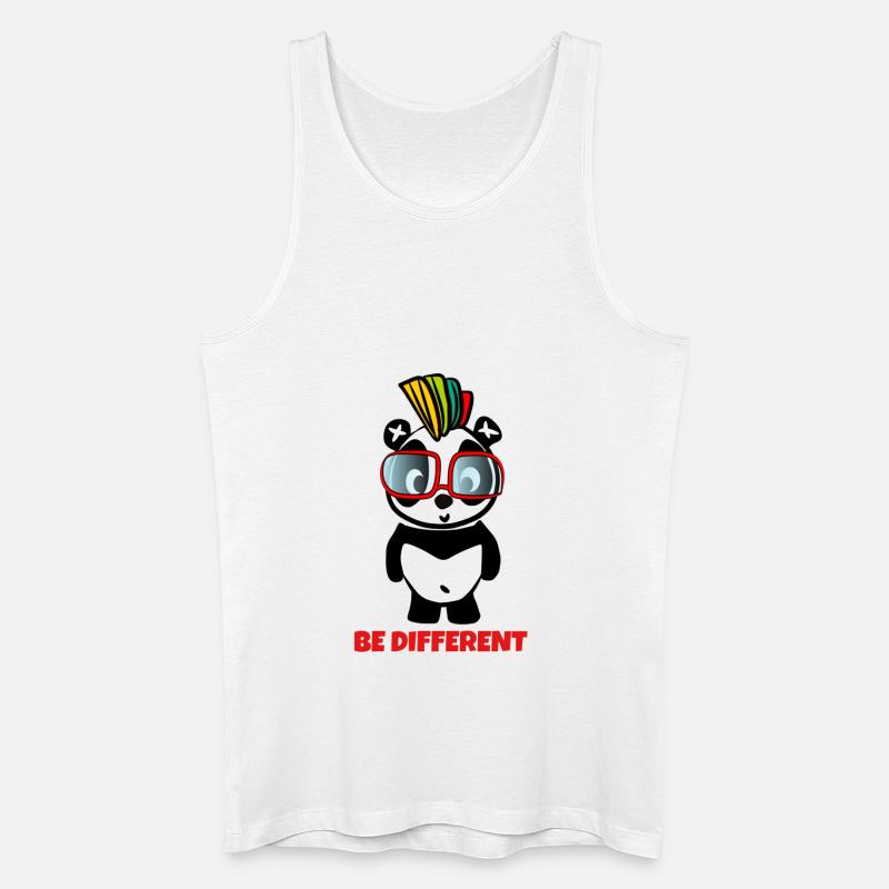 Be Different - Crazy Pandabear - Männer Bio Tank Top - Weiß
