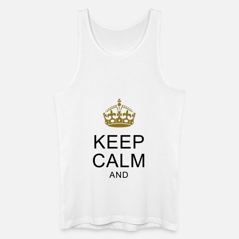 KEEP-CALM-SHIRTS.com ... Dein Text ARIAL - Männer Bio Tank Top - Weiß
