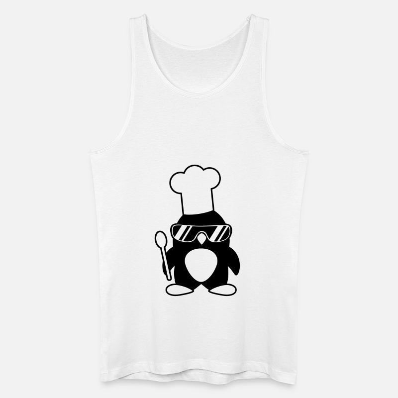 Cool Penguin Chef - Männer Bio Tank Top - Weiß