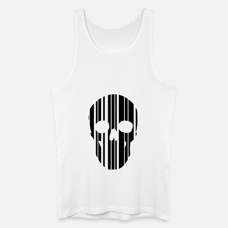 Barcode Schädel - Männer Bio Tank Top - Weiß