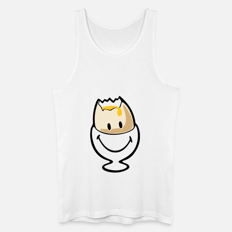 Smiley Egg - Økologisk singlet for menn - hvit