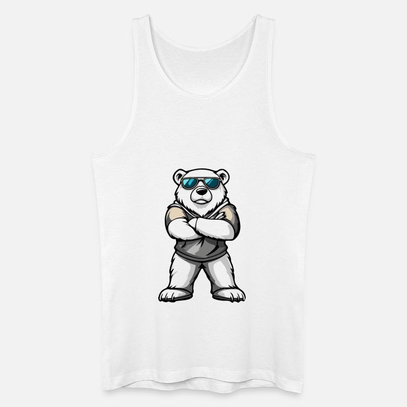 Eisbär Comic - Männer Bio Tank Top - Weiß