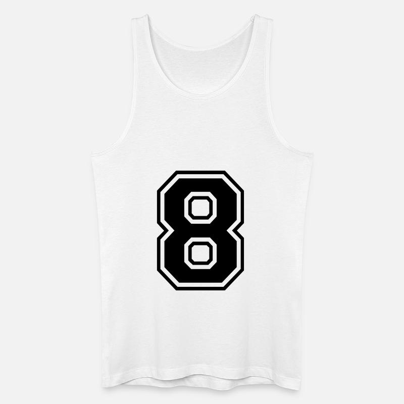 Nummer 8 - Männer Bio Tank Top - Weiß