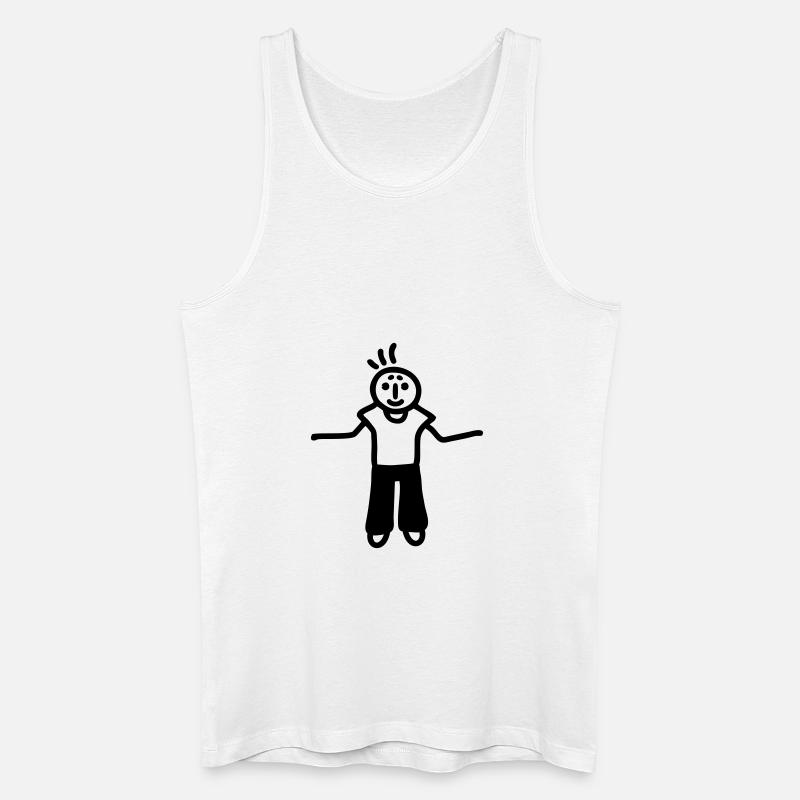 Strichmännchen egal - Männer Bio Tank Top - Weiß