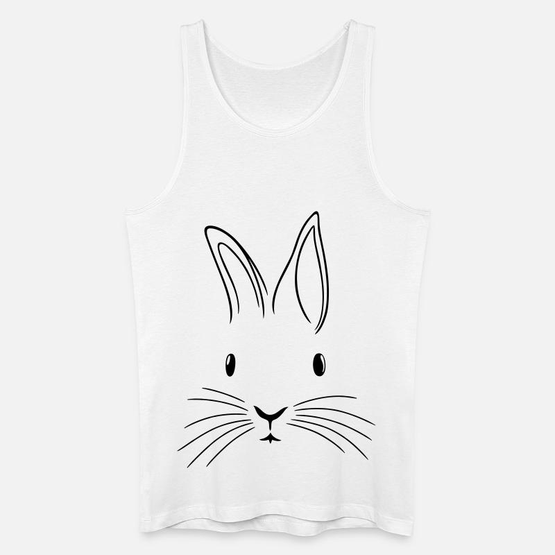 Minimalistisk kanin påskehare påske floppy øre - Økologisk singlet for menn - hvit