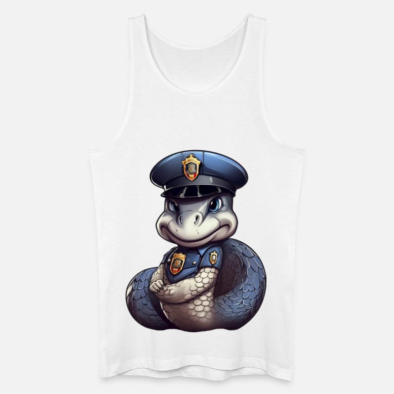 Polizei Schlange - Männer Bio Tank Top - Weiß