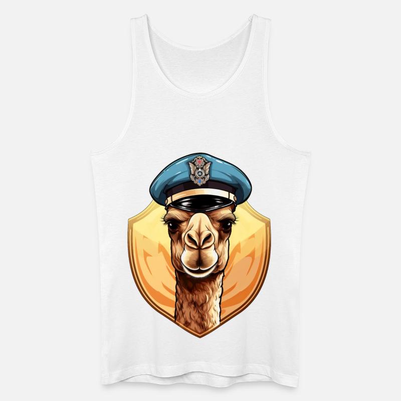 Polizei Kamel - Männer Bio Tank Top - Weiß