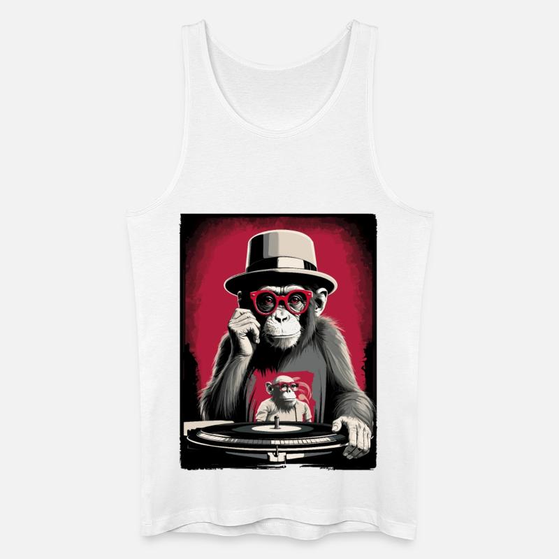 Affen DJ - Männer Bio Tank Top - Weiß