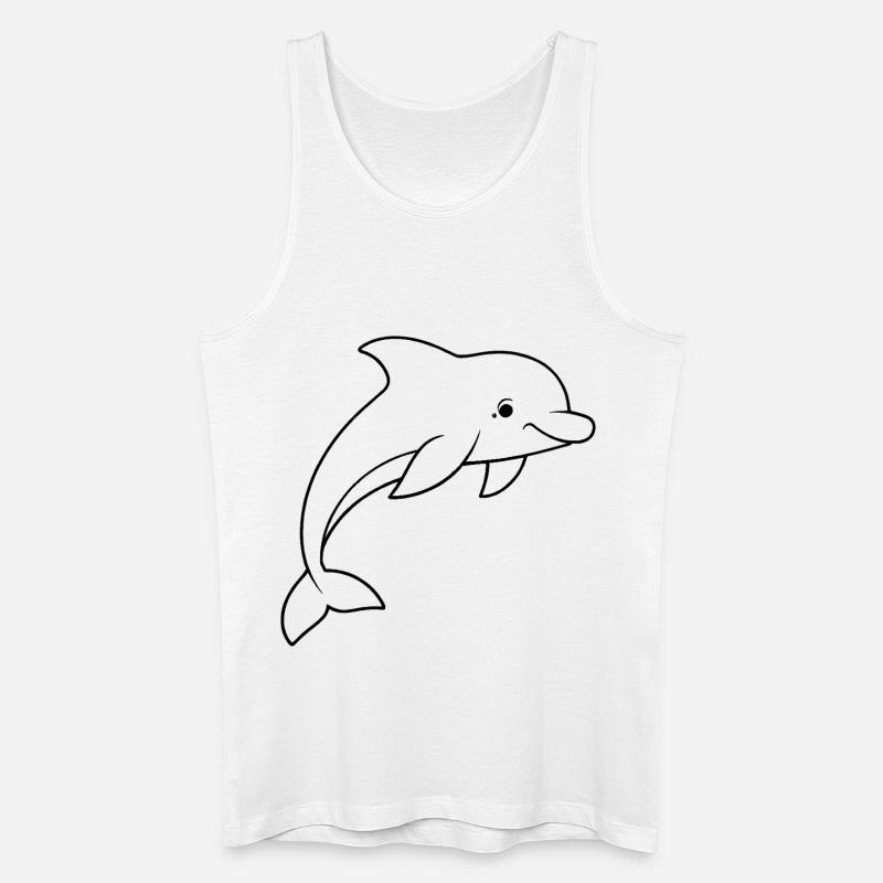 Minimalistic Dolphin - Männer Bio Tank Top - Weiß
