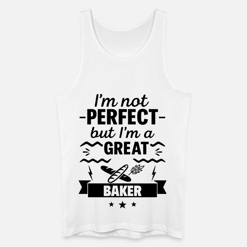 Nicht perfekt aber ein super Bäcker - Männer Bio Tank Top - Weiß