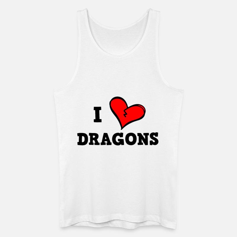 Ich liebe Drachen - Männer Bio Tank Top - Weiß