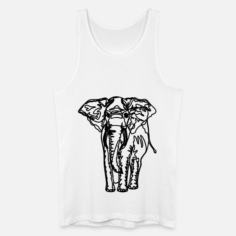 Zeichnung eines Elefanten - Männer Bio Tank Top - Weiß
