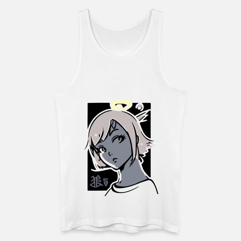 Engel Mädchen mit Heiligenschein - Männer Bio Tank Top - Weiß
