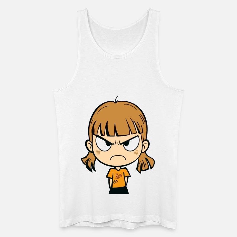 Wütendes Cartoon-Mädchen - Männer Bio Tank Top - Weiß